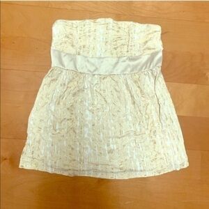 Express Tan‎ and Gold Strapless Tube Top Small
